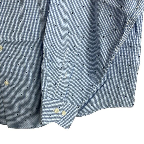 Ben Sherman Slim Fit Long‎ Sleeve Button Up Blue White Check Men's XL 17 36/37 - Picture 4 of 7
